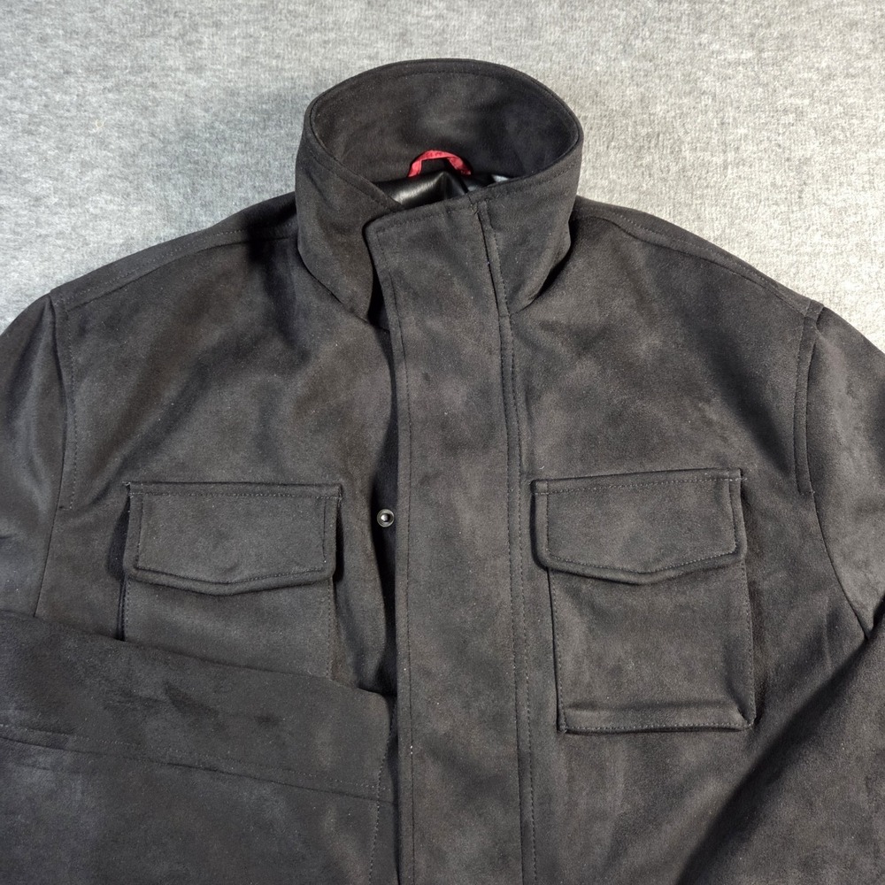 Robert Graham Men's Small Black Four Pockets Lined Field Jacket Full Zip Buttons